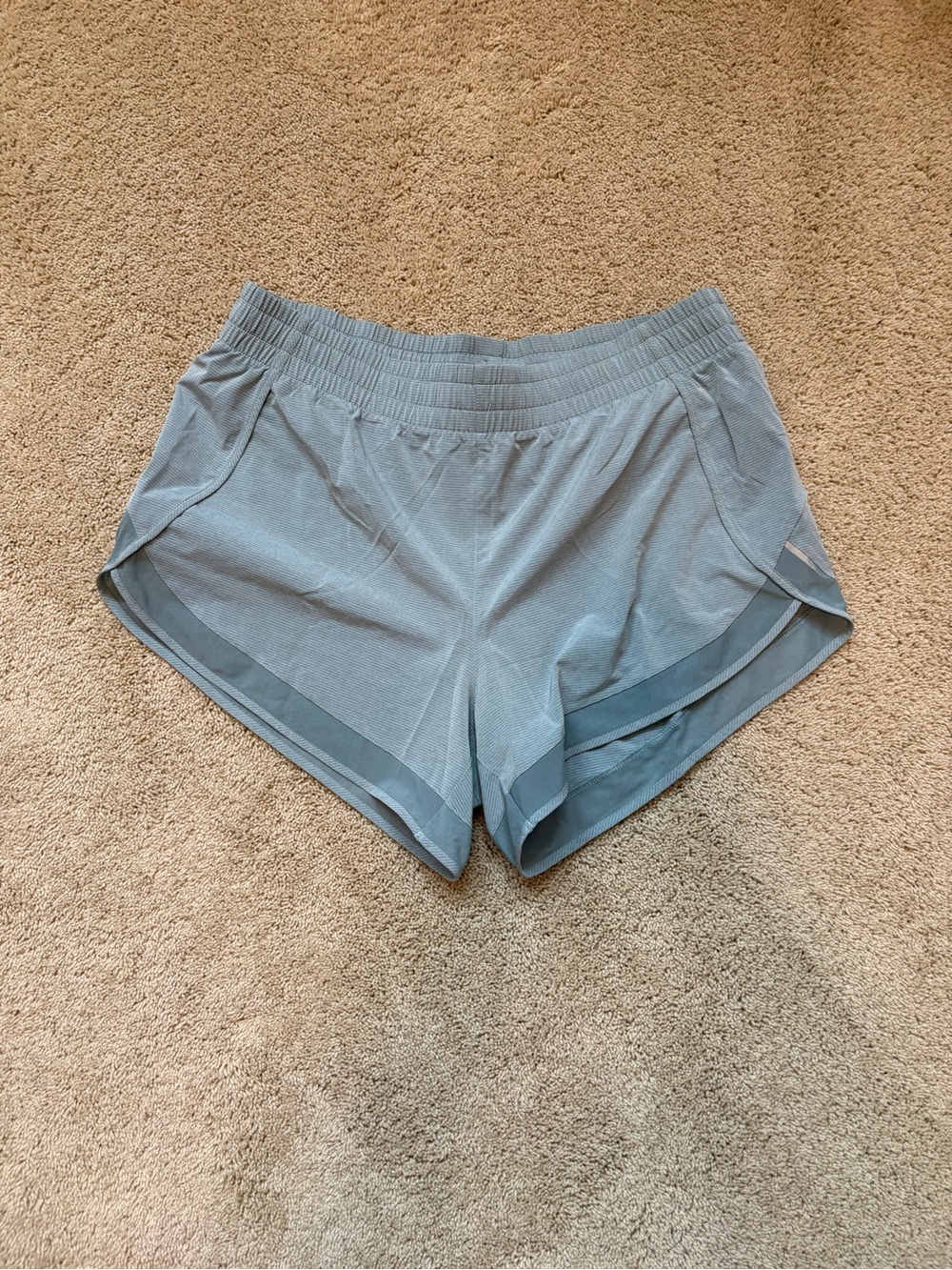 Athleta Light Blue Women's Running Shorts with Elastic Waist L